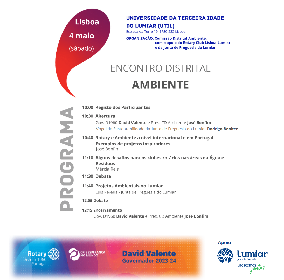 Lumiar recebe encontro Rotário Distrital sobre o Ambiente